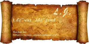 Lévai József névjegykártya
